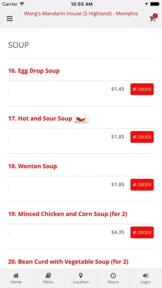 Ảnh chụp màn hình của Wang's Mandarin House - Memphis Online Ordering