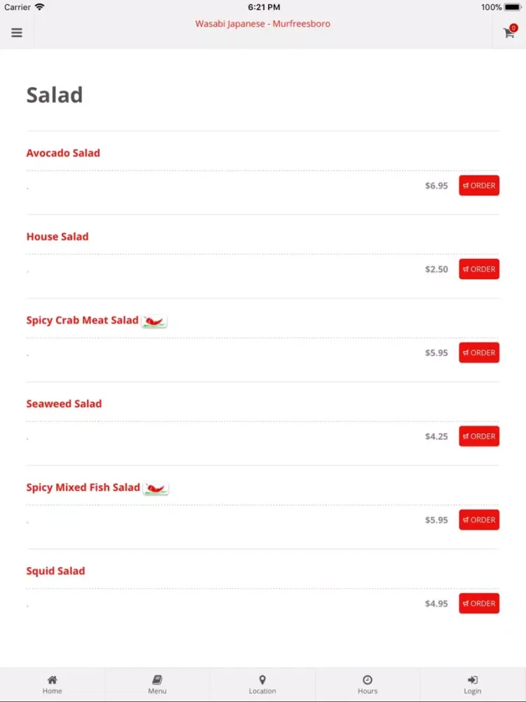 تصاویر Wasabi Japanese Murfreesboro iPad 