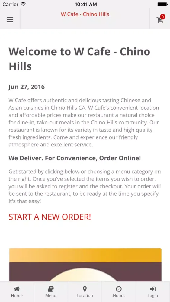 Tangkapan layar W Cafe - Chino Hills Online Ordering
