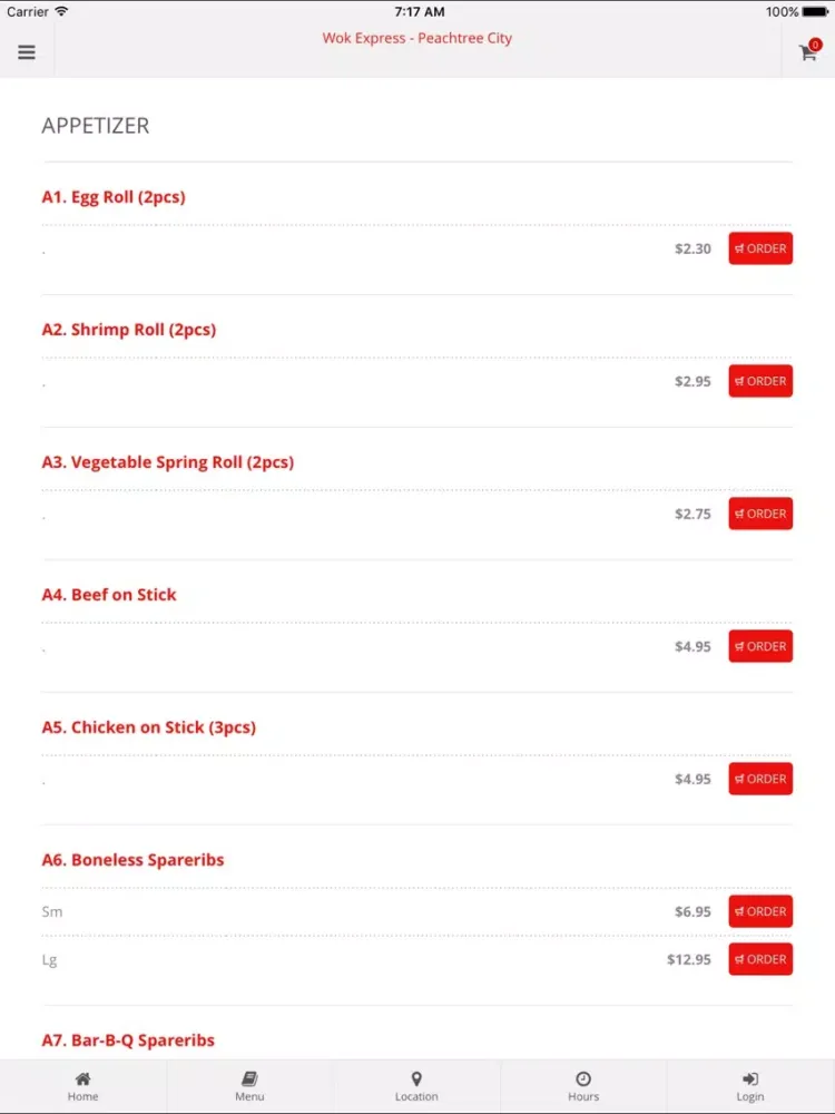Wok Express Peachtree City iPad 应用截图
