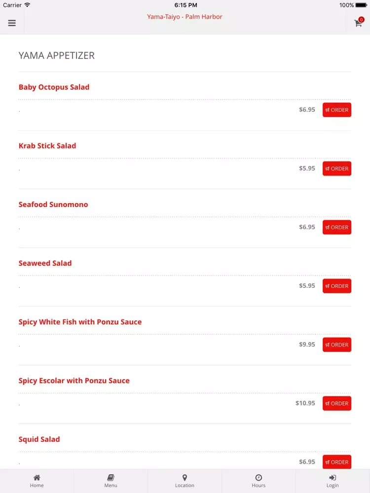 Yama-Taiyo - Palm Harbor Online Ordering iPad  স্ক্রিনশট