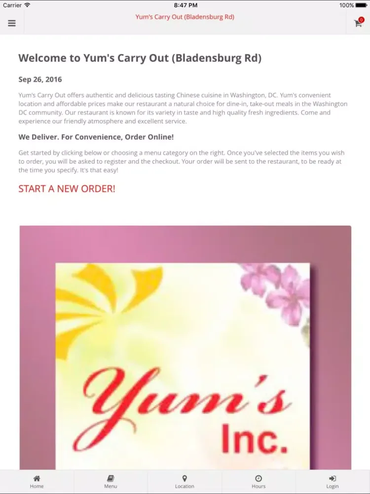 صور Yum's Carry Out iPad 