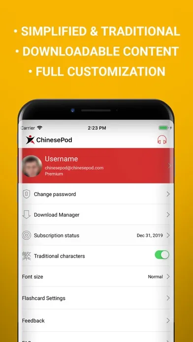 Ảnh chụp màn hình của ChinesePod