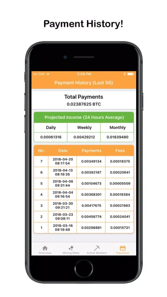 Capturas de pantalla de NiceMonitor: Nicehash Tracker