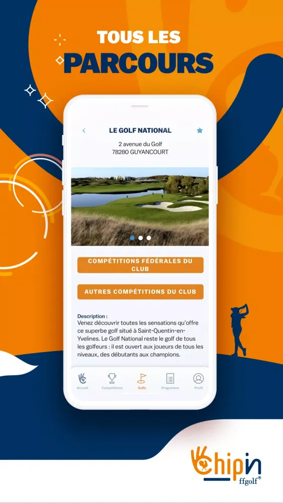 Tangkapan skrin Chipin, golf compétitions