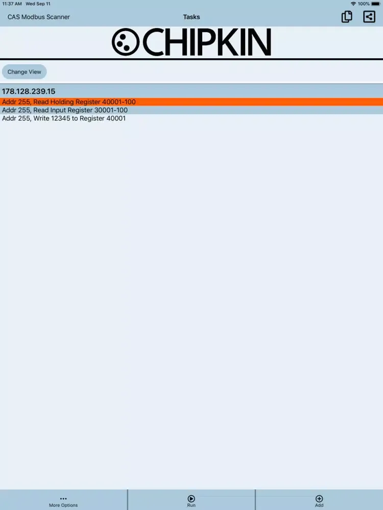 CAS Modbus Scanner iPad  स्क्रीनशॉट