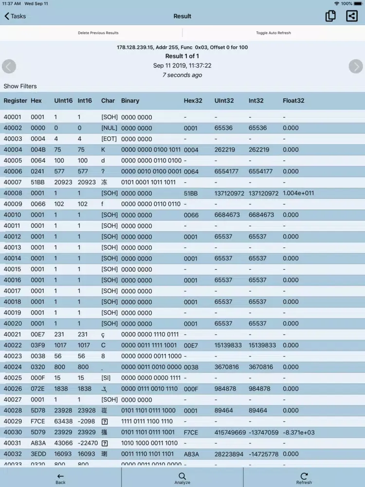 CAS Modbus Scanner iPad  स्क्रीनशॉट