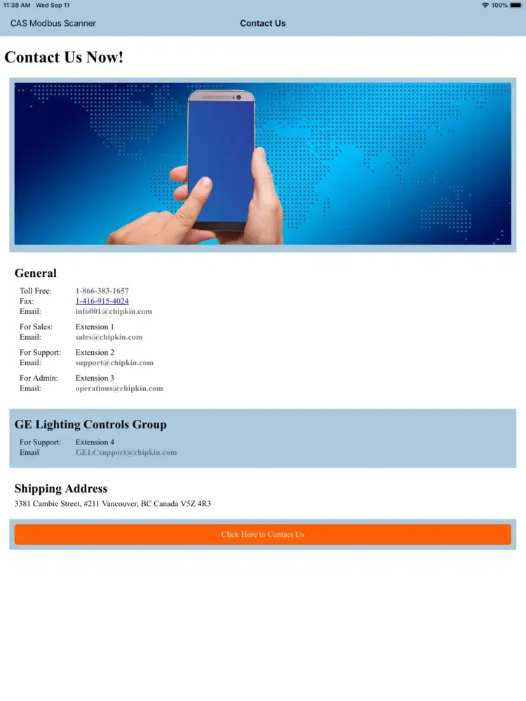 CAS Modbus Scanner iPad  स्क्रीनशॉट