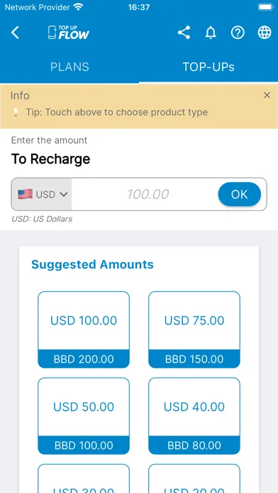 Tangkapan layar Topup Flow (formerly Chippie)