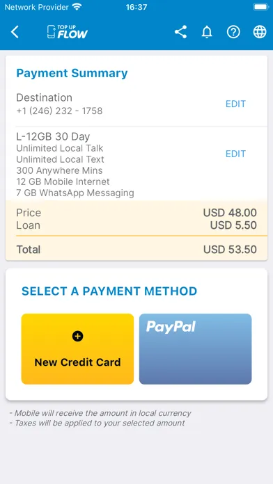 Tangkapan layar Topup Flow (formerly Chippie)