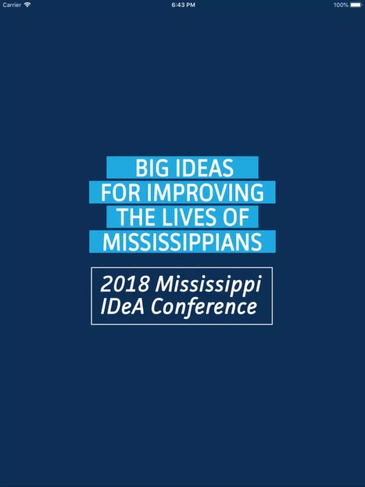 Tangkapan skrin Mississippi IDeA Conference iPad 