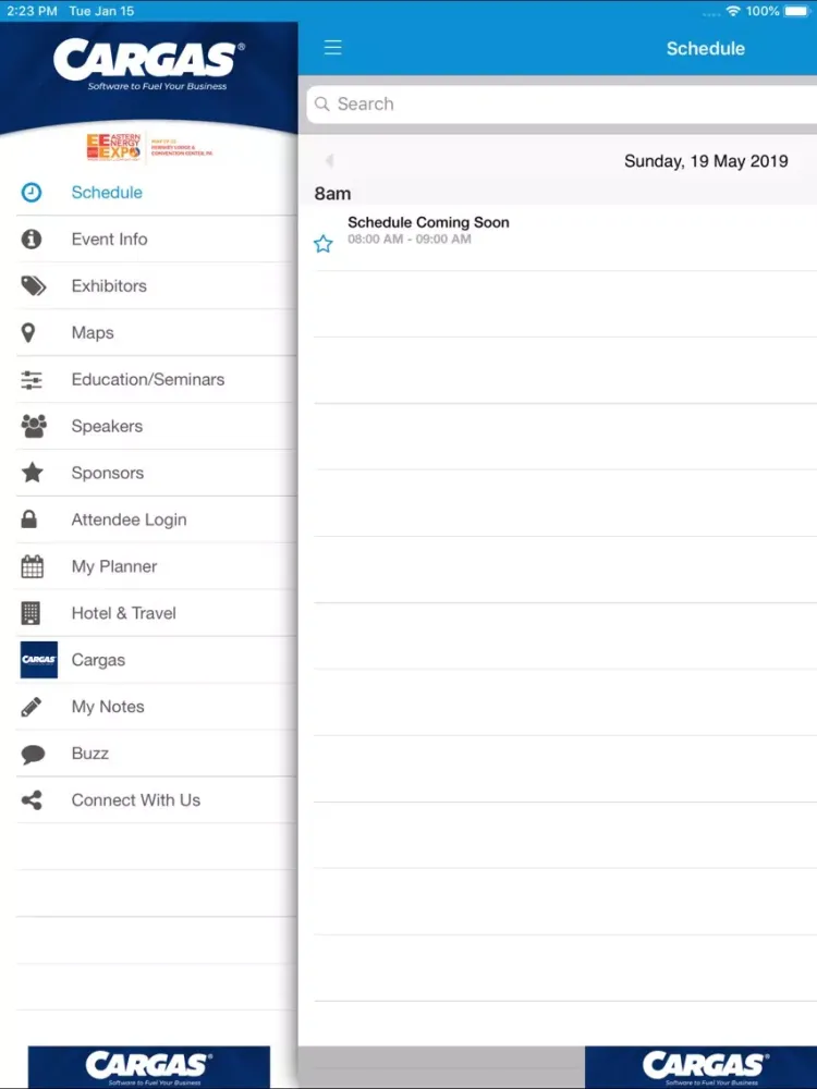 Tangkapan layar Eastern Energy Expo 2019 iPad 