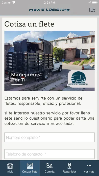 Capturas de tela do Chivis logistics