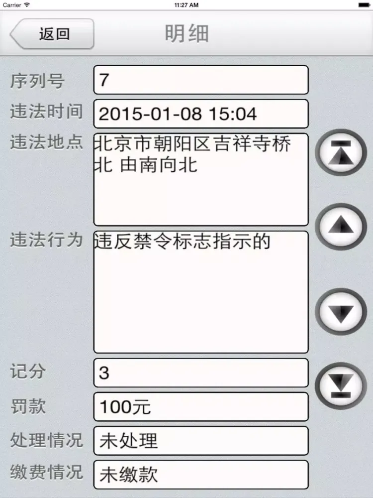 车辆违法查询 iPad 应用截图
