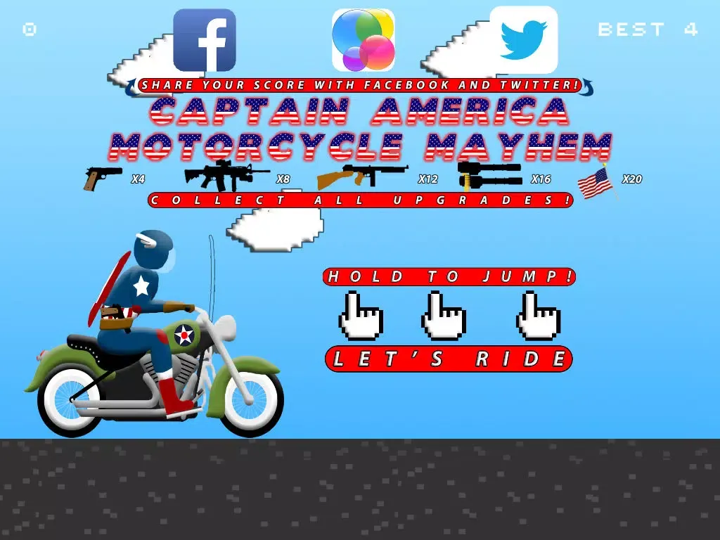 Ảnh chụp màn hình của Captain America Motorcycle Mayhem iPad 