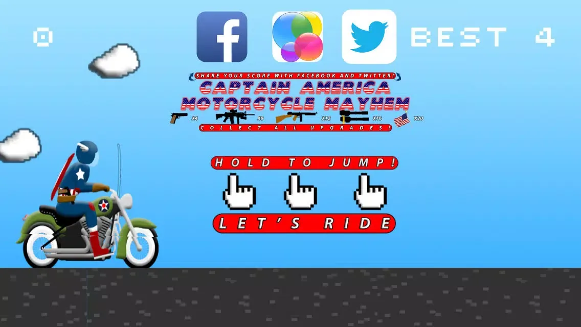 Ảnh chụp màn hình của Captain America Motorcycle Mayhem