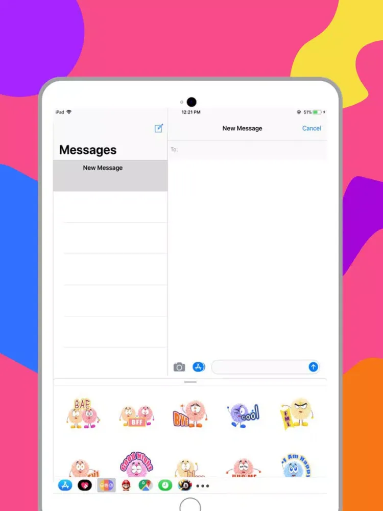 Cute Fluffy Emoji Sticker iPad  Screenshots