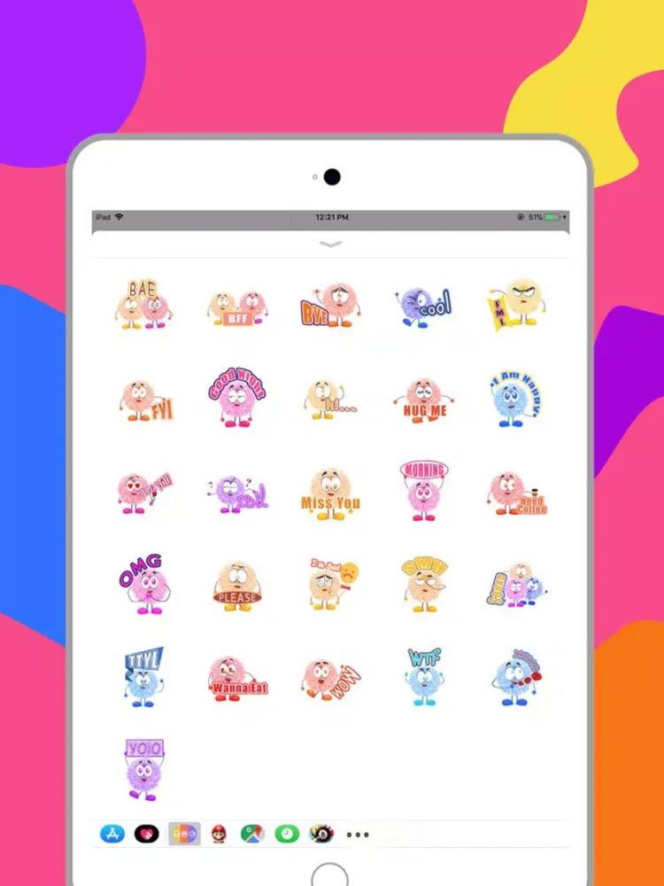 Cute Fluffy Emoji Sticker iPad  Screenshots