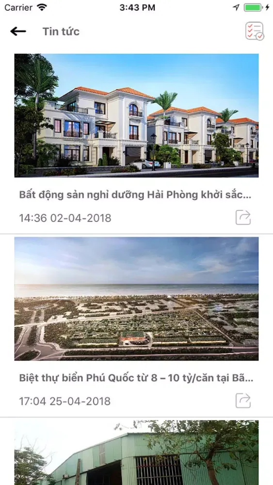 Tangkapan skrin Chợ Bất Động Sản