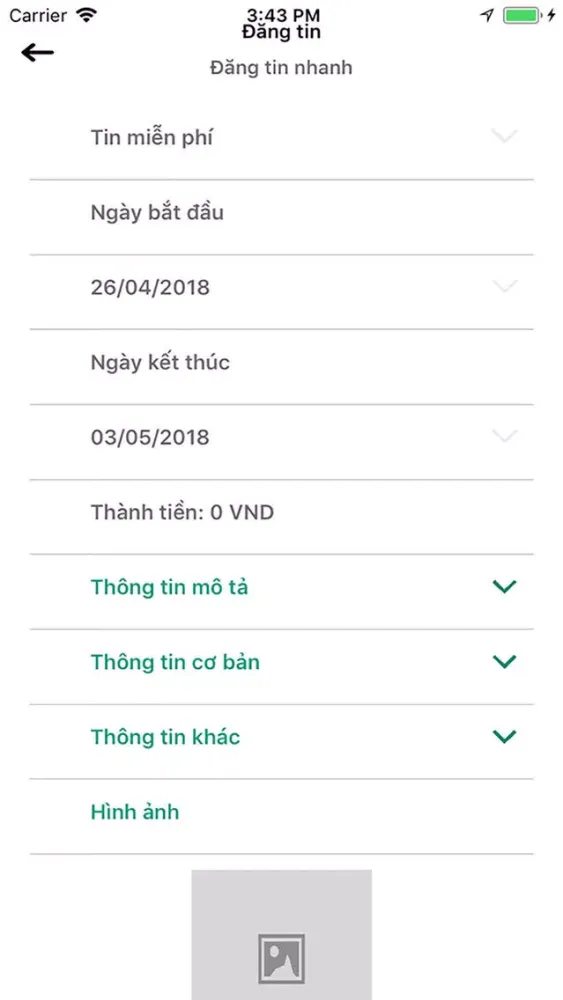 Tangkapan skrin Chợ Bất Động Sản