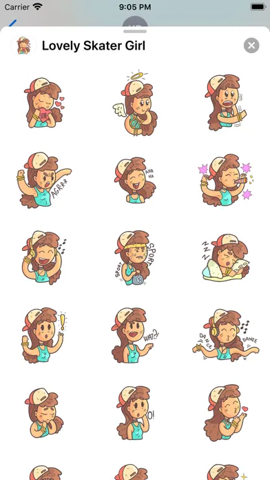 Capturas de pantalla de Skater Girl in a Cap Stickers
