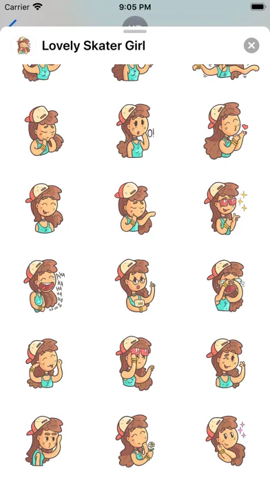 Capturas de pantalla de Skater Girl in a Cap Stickers
