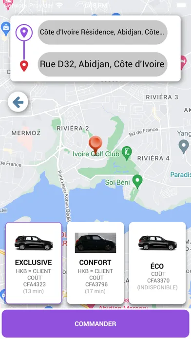 Tangkapan layar Taxi Choco