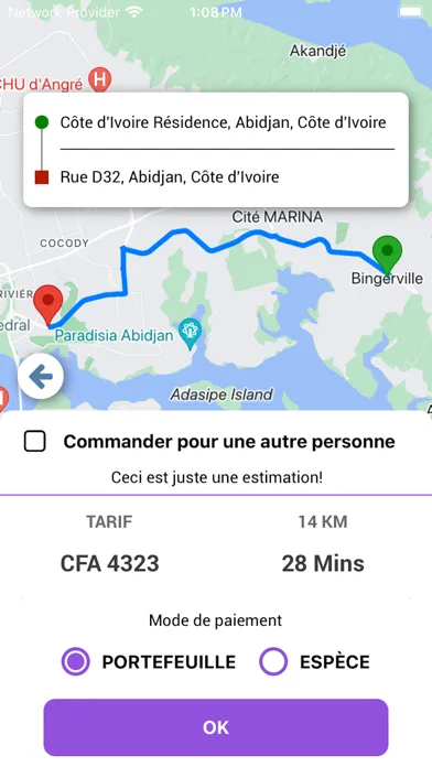 Tangkapan layar Taxi Choco