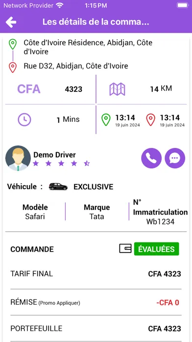 Tangkapan layar Taxi Choco