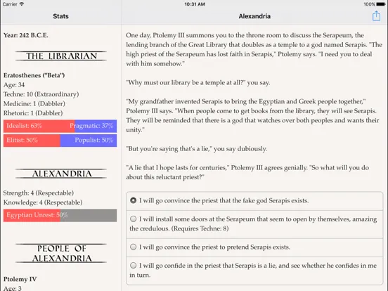 Choice of Alexandria iPad 应用截图