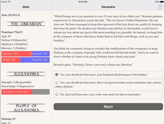 Choice of Alexandria iPad 应用截图