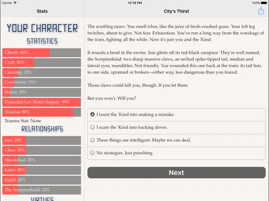 Deathless: The City's Thirst iPad  Screenshots