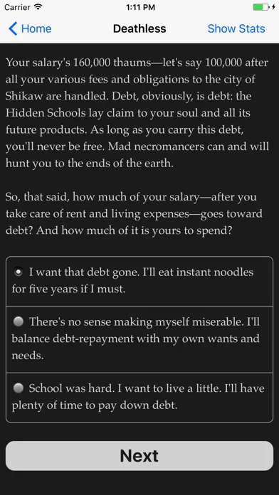Tangkapan skrin Choice of the Deathless