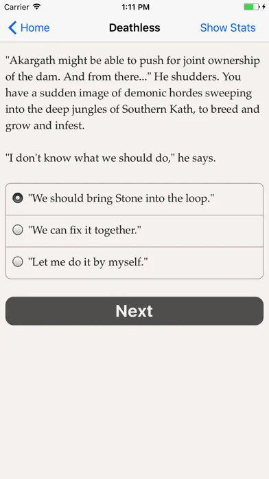 Tangkapan skrin Choice of the Deathless