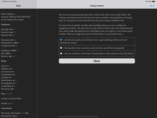 Werewolf: Book of Hungry Names iPad 应用截图