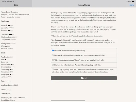 Werewolf: Book of Hungry Names iPad 应用截图