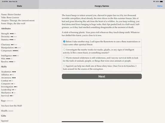 Werewolf: Book of Hungry Names iPad 应用截图