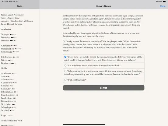 Werewolf: Book of Hungry Names iPad 应用截图