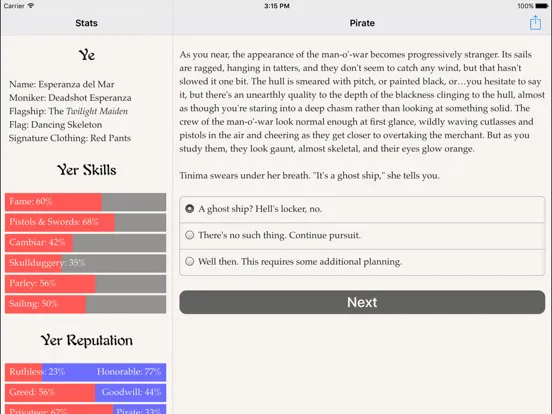 ภาพหน้าจอของ Choice of the Pirate iPad 