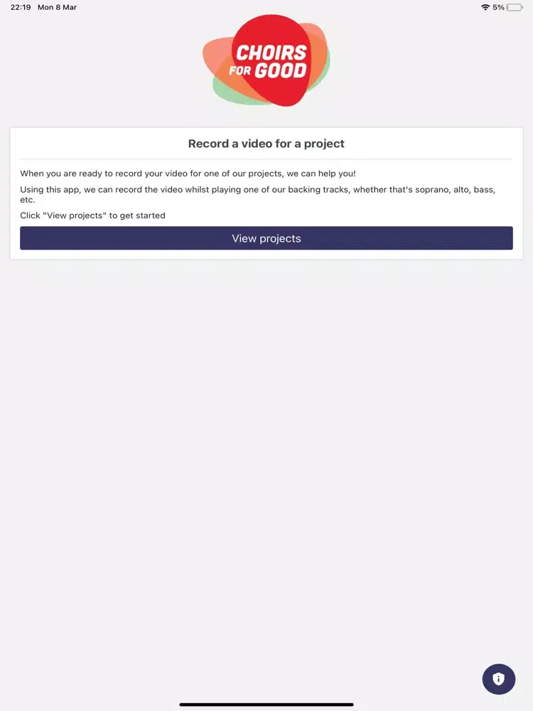 Choirs for Good iPad  스크린샷