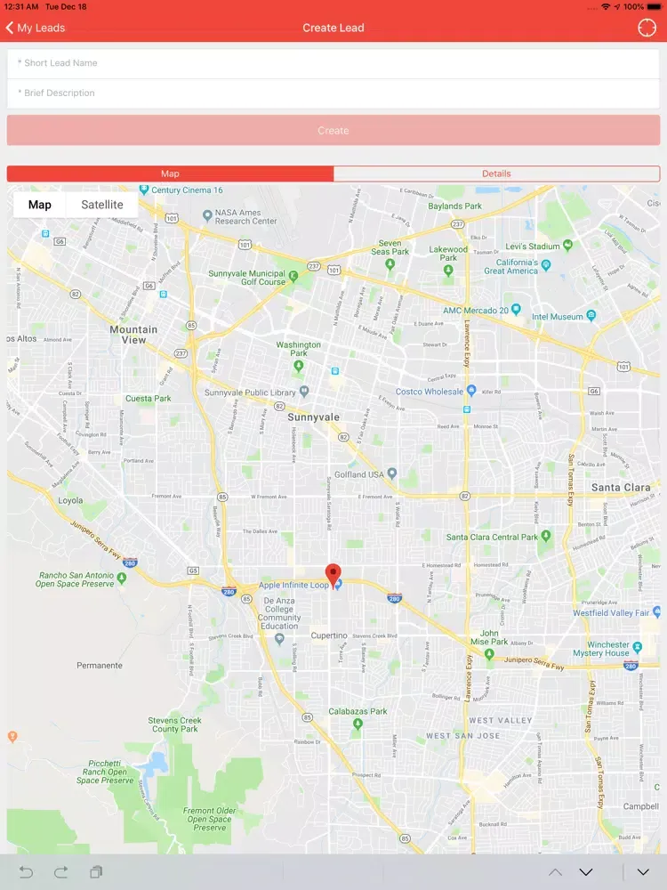 Ảnh chụp màn hình của Chola CRM iPad 