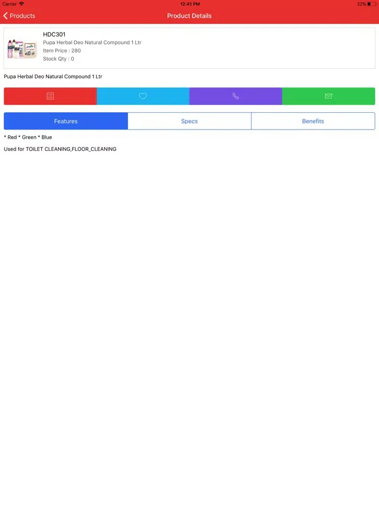 Ảnh chụp màn hình của Chola CRM iPad 