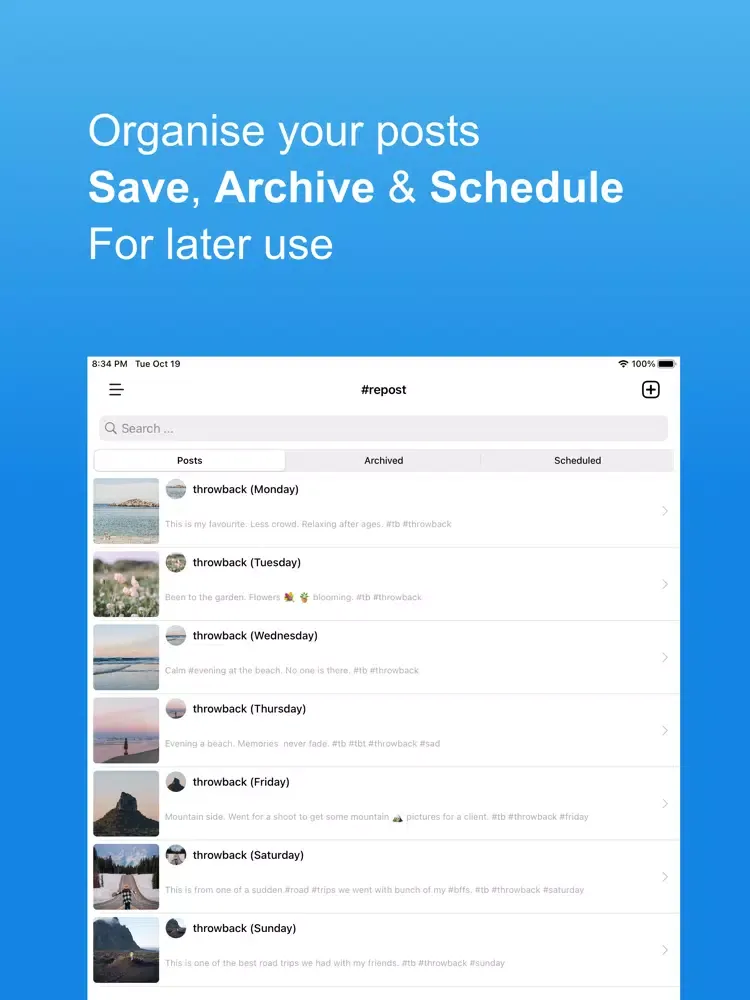 Instant Save for IG Repost iPad  স্ক্রিনশট
