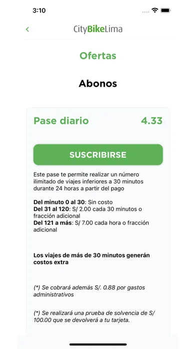 Capturas de pantalla de CityBike Lima