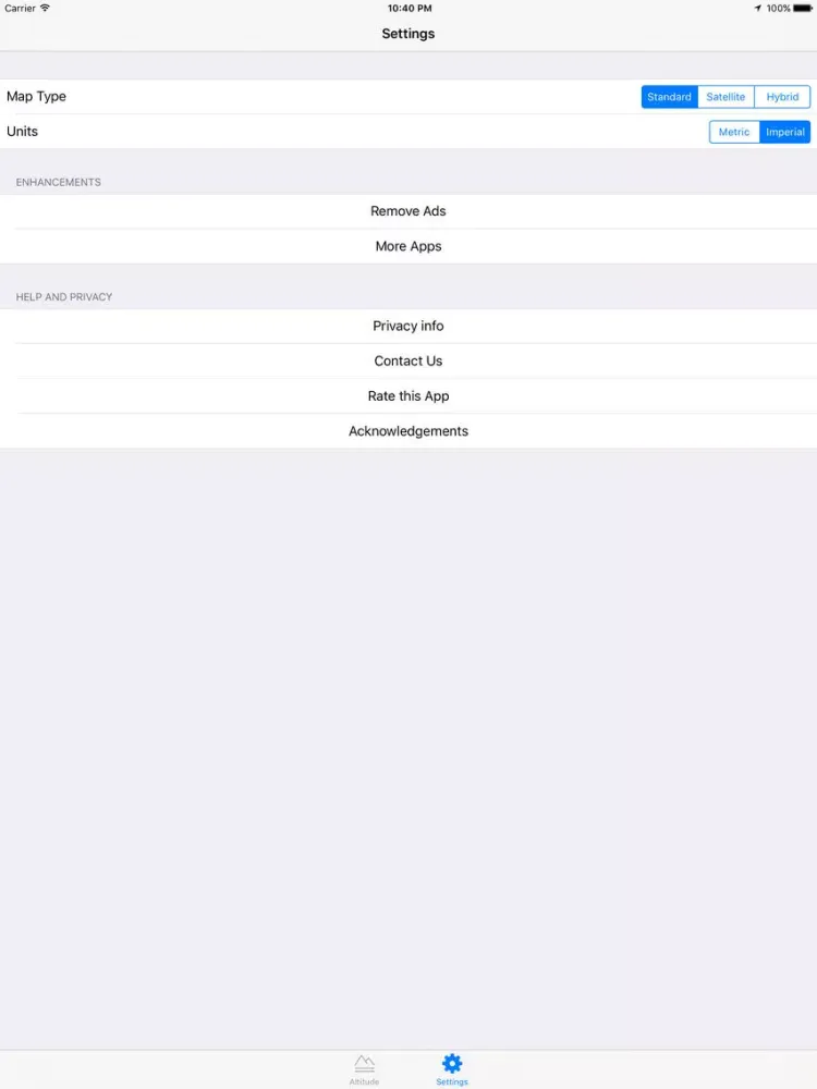 ภาพหน้าจอของ Easy Altimeter iPad 