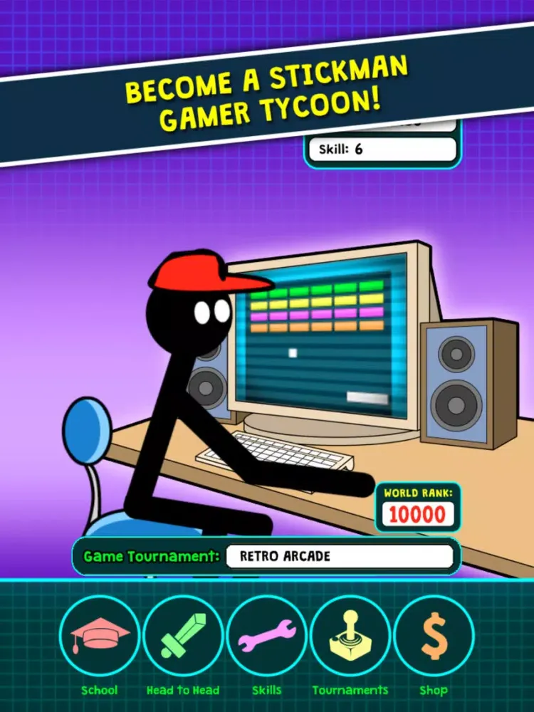 Stickman Gamer Tycoon iPad 应用截图
