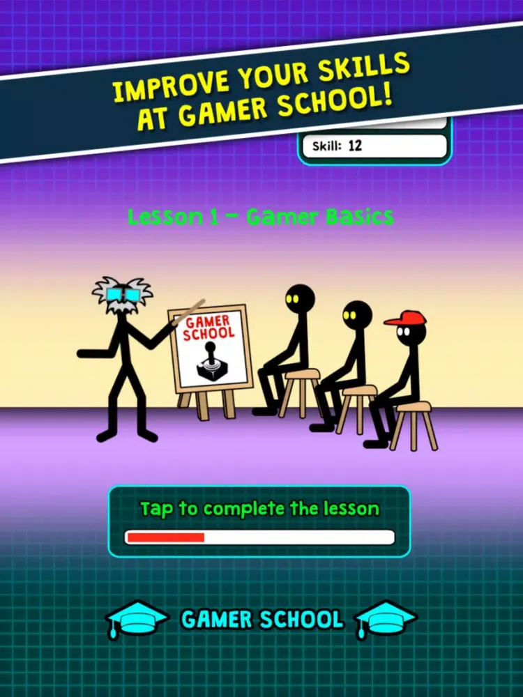 Stickman Gamer Tycoon iPad 应用截图
