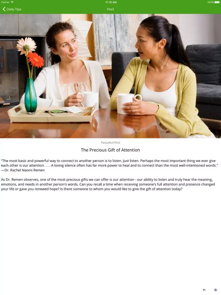 Ayurvedic Daily Tips by the Chopra Center iPad  Screenshots