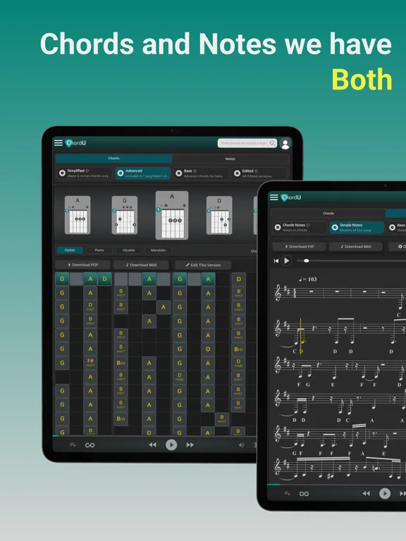 Tangkapan skrin ChordU - get chords & notes iPad 