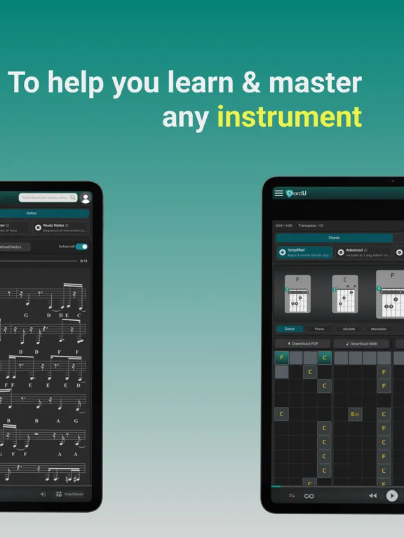 Tangkapan skrin ChordU - get chords & notes iPad 